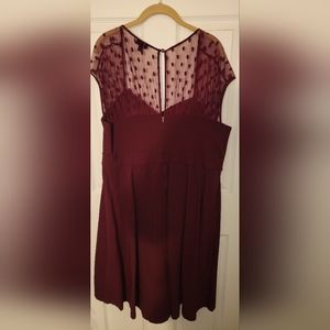 Torrid maroon polka-dot dress